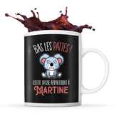 Mug Martine Bas les pattes Koala | Mug Prénom pour femme | Collection Animaux grognon mais mignon - Planetee