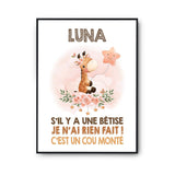 Affiche Luna Cou Monté Girafe - Planetee