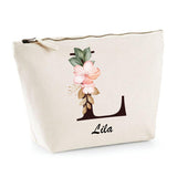 Trousse Lila Lettre fleur - Planetee