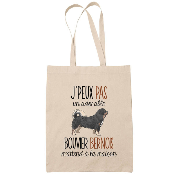 Sac Tote Bag bouvier bernois j'peux pas beige - Planetee