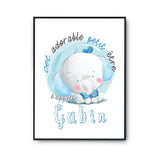 Affiche bébé prénom Gabin Éléphant - Planetee