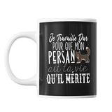 Mug Chat Persan Je travaille dur - Planetee