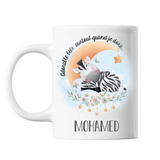 Mug Mohamed adorable bébé quand je dors Zèbre - Planetee