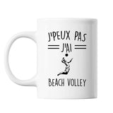 Mug Beach Volley j'peux pas Blanc - Planetee
