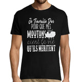 T-shirt Homme Moutons | Je travaille dur - Planetee