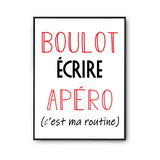 Affiche Écrire C'est ma Routine - Planetee