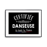 Affiche Danseuse Femme Métier Meilleure de France - Planetee
