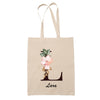 Tote Bag beige Lara Lettre Fleur - Planetee