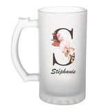 Chope de bière Stéphanie Lettre Fleur - Planetee