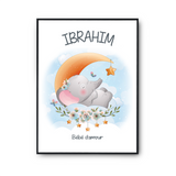 Affiche Ibrahim bébé d'amour éléphant - Planetee