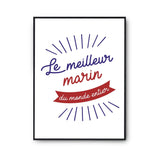 Affiche Marin Homme Meilleur du Monde entier Métier - Planetee