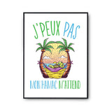 Affiche Hamac j'peux pas Blanc Premium - Planetee