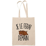 Sac Tote Bag phacochère je le ferai demain beige - Planetee