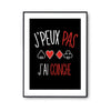 Affiche Coinche j'peux pas Noir - Planetee