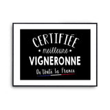 Affiche Vigneronne Femme Métier Meilleure de France - Planetee