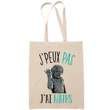 Sac Tote Bag J'peux pas Maths Einstein beige - Planetee