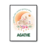 Affiche Agathe Adorable bébé quand je dors Lapin - Planetee