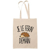 Sac Tote Bag hérisson je le ferai demain beige - Planetee
