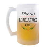 Chope de bière Merci Agricultrice Adorée - Planetee