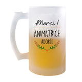 Chope de bière Merci Animatrice Adorée - Planetee