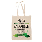 Sac Tote Bag Merci Animatrice Inoubliable Femme - Planetee