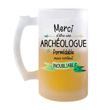 Chope de bière Merci Archéologue Inoubliable Femme - Planetee