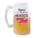 Chope de bière Merci Architecte Géniale - Planetee