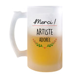 Chope de bière Merci Artiste Adorée - Planetee