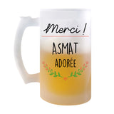 Chope de bière Merci Asmat Adorée - Planetee