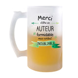 Chope de bière Merci Auteur Inoubliable Homme - Planetee