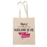 Sac Tote Bag Merci Auxiliaire de vie Géniale - Planetee