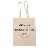 Sac Tote Bag Merci Auxiliaire de puériculture Adorée - Planetee