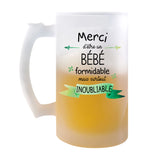 Chope de bière Merci Bébé Inoubliable Homme - Planetee