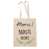 Sac Tote Bag Merci Badiste Adorée - Planetee