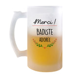 Chope de bière Merci Badiste Adorée - Planetee