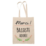 Sac Tote Bag Merci Bassiste Adorée - Planetee