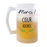 Chope de bière Merci Cœur Adorée - Planetee