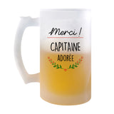 Chope de bière Merci Capitaine Adorée - Planetee