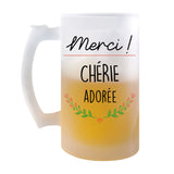 Chope de bière Merci Chérie Adorée - Planetee