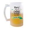 Chope de bière Merci Chérie Inoubliable Femme - Planetee