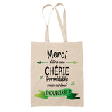 Sac Tote Bag Merci Chérie Inoubliable Femme - Planetee