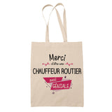 Sac Tote Bag Merci Chauffeur routier Géniale - Planetee