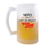 Chope de bière Merci Chef de projet Génial - Planetee