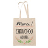 Sac Tote Bag Merci Chouchou Adorée - Planetee