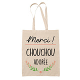 Sac Tote Bag Merci Chouchou Adorée - Planetee