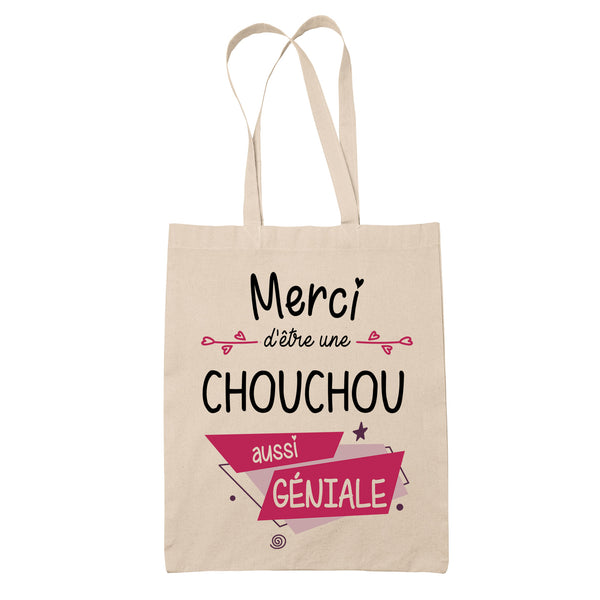 Sac Tote Bag Merci Chouchou Géniale - Planetee