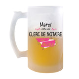 Chope de bière Merci Clerc de notaire Géniale - Planetee