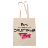 Sac Tote Bag Merci Community Manager Géniale - Planetee