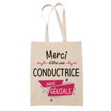 Sac Tote Bag Merci Conductrice Géniale - Planetee