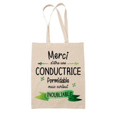 Sac Tote Bag Merci Conductrice Inoubliable Femme - Planetee